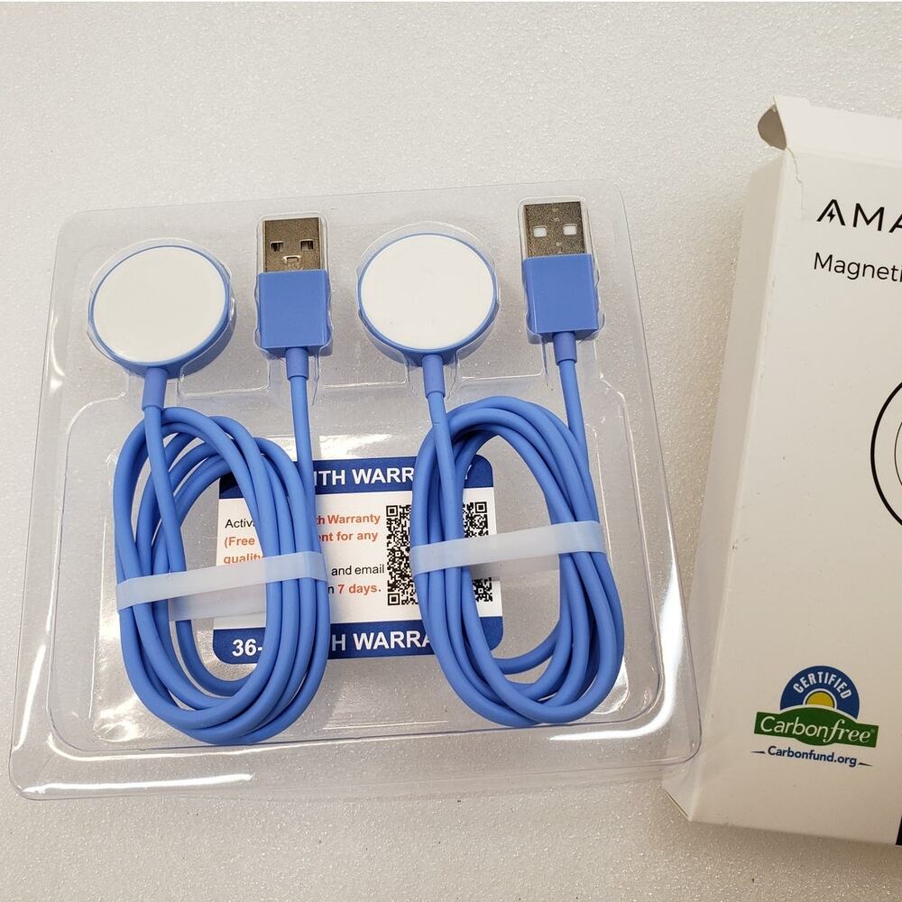 AMASUKI Magnetic Charger to USB Cable 2-Pack (3.3FT)